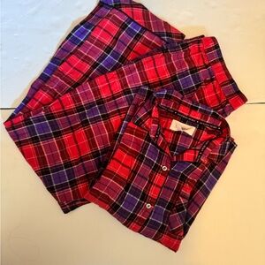 ✨Victoria's Secret L Short, EUC Pink and Purple Plaid Pajama Set